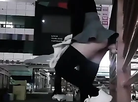 Exhibitionist using dildo in release