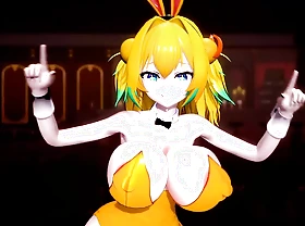 Sexy Yellow Bunny Girl Suit - Dancing (3D HENTAI)